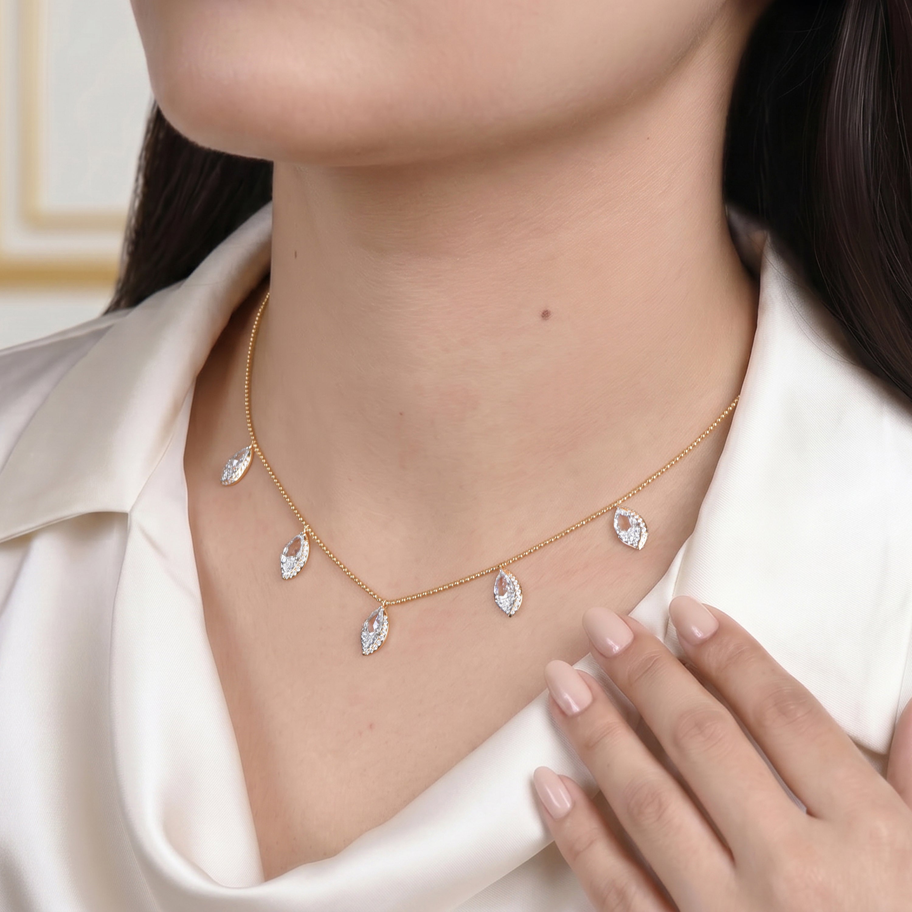 HARAKH Frangipani Necklace with Brilliant & Rose-Cut Diamonds | GIA Jewelry Report