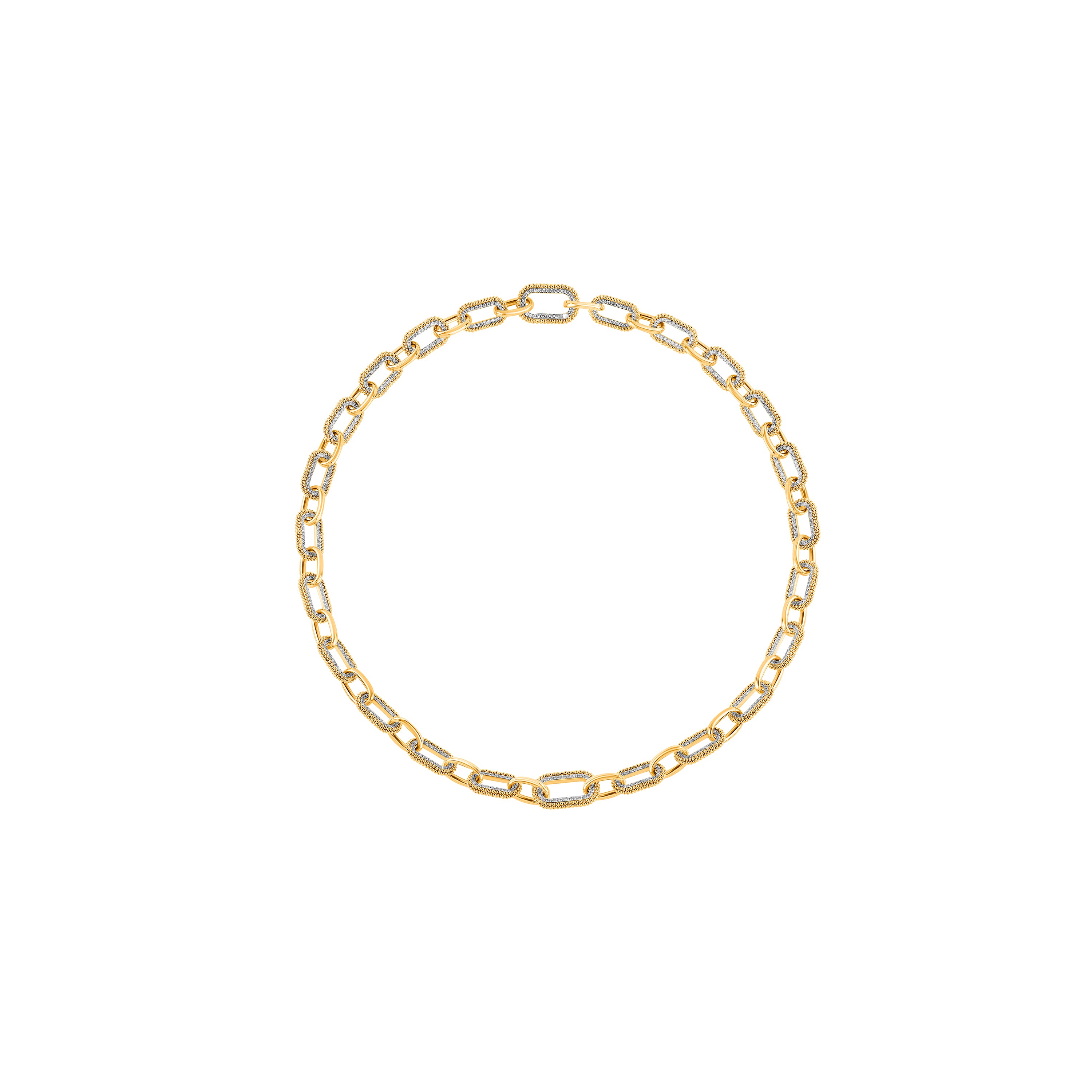HARAKH 18 Karat Gold Colorless Diamond Studded Sunlight Paper Clip Necklace