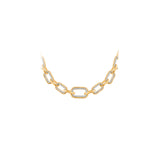 HARAKH 18 Karat Gold Colorless Diamond Studded Sunlight Paper Clip Necklace