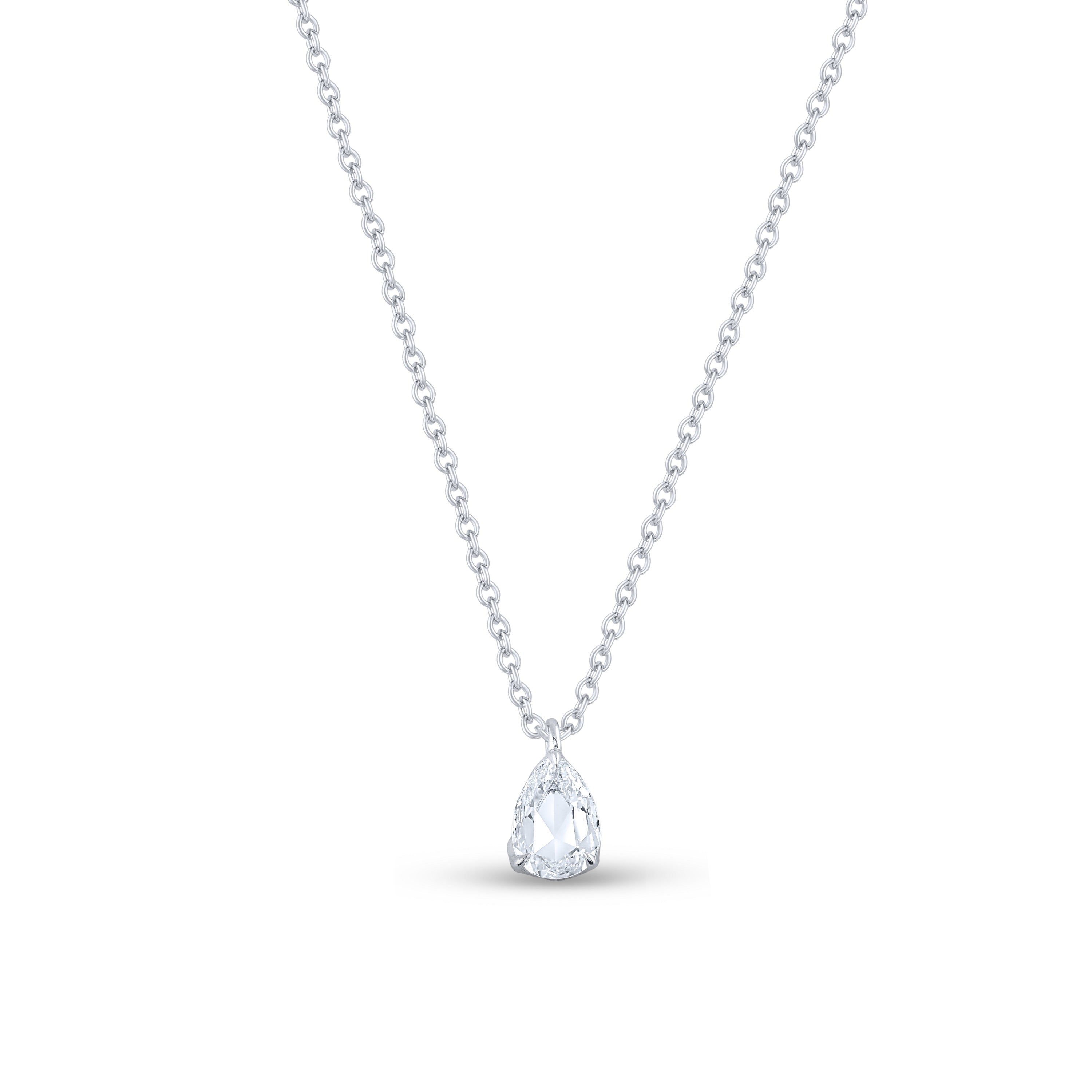Infinity Joy 1/3 Carat Pear Solitaire Diamond Pendant Necklace | GIA Report
