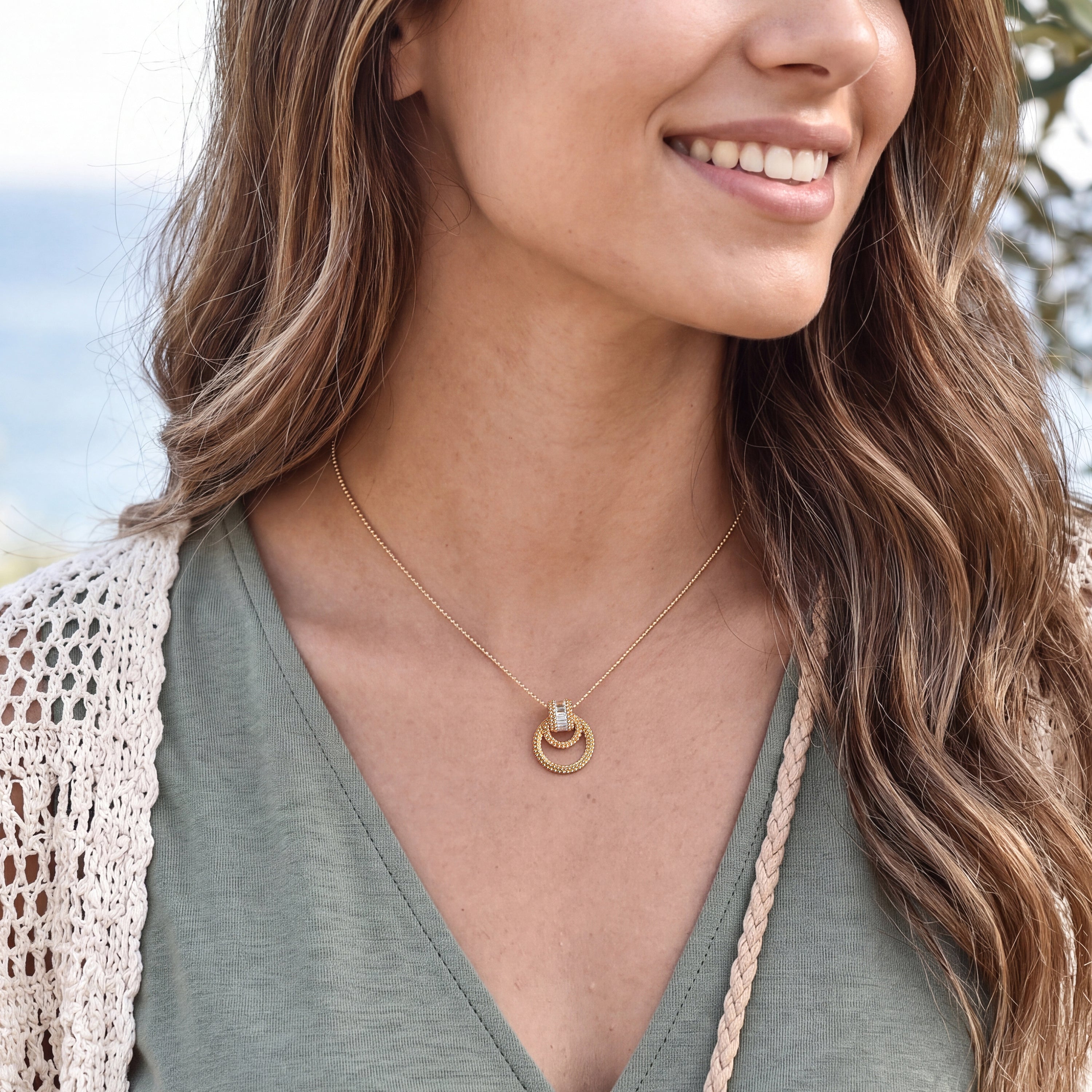 HARAKH Sunlight Rondelle Door-Knocker Diamond Pendant – GIA Jewelry Report - Petite
