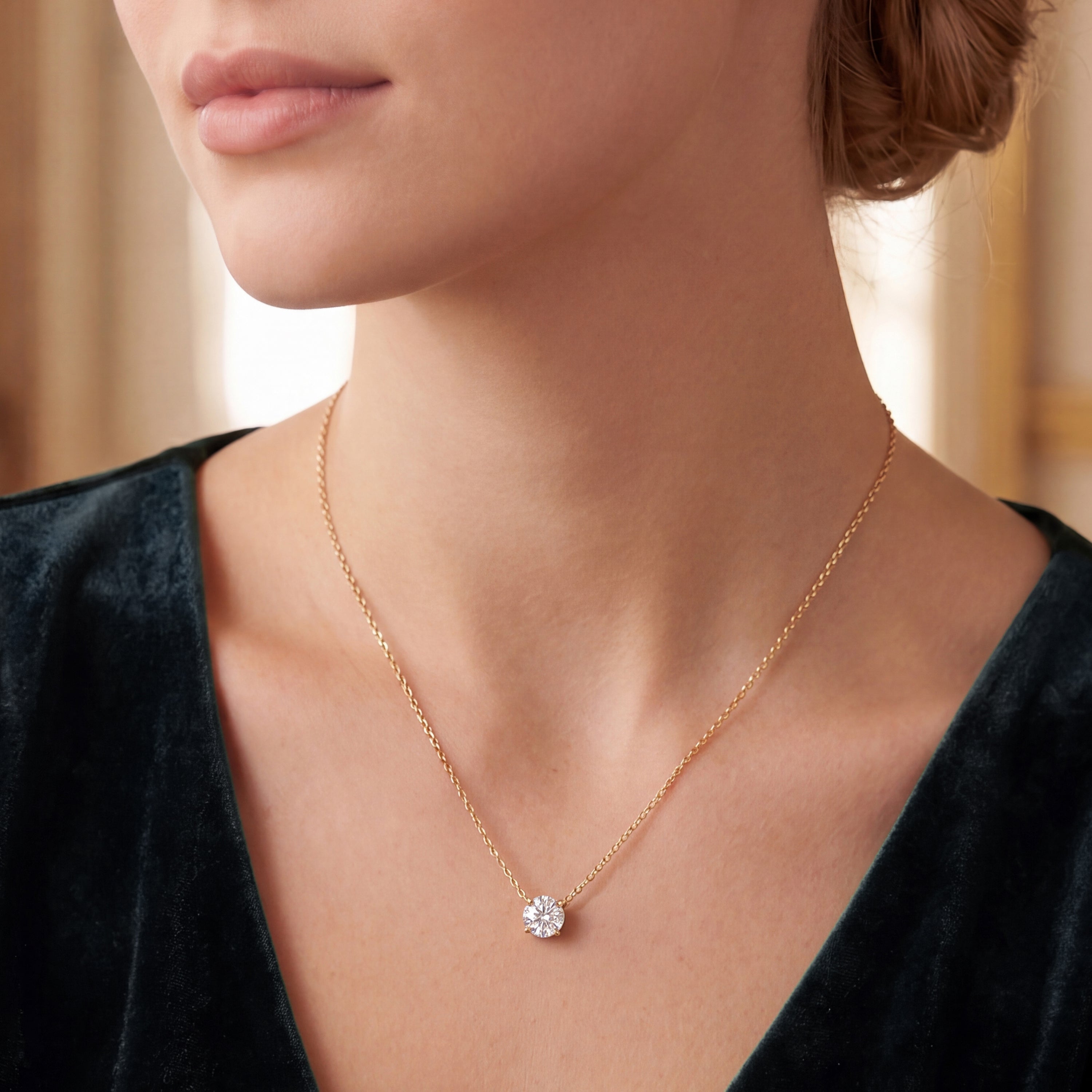 Infinity Joy 1/3 Carat Colorless Diamond Solitaire Pendant Necklace | GIA Report