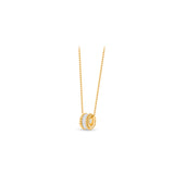 HARAKH Sunlight Rondell Eternity Pendant – Colorless Baguette Diamonds & Signature Auric Sphere in 18K Gold | GIA Jewelry Report