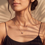 HARAKH Sunlight Rondell Eternity Pendant – Colorless Baguette Diamonds & Signature Auric Sphere in 18K Gold | GIA Jewelry Report