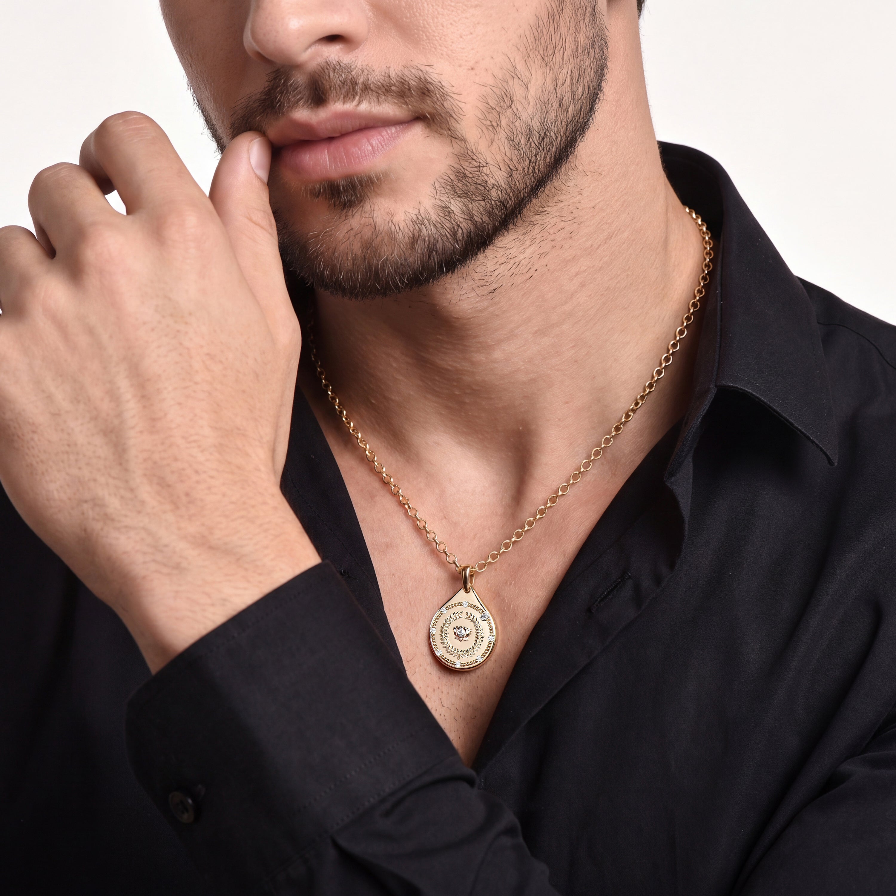 HARAKH Resilience Drops of JOY Colorless Diamond-Encrusted Pendant for Him | GIA Jewelry Report