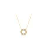 HARAKH 18 Karat Gold Colorless Baguette Circle Sunlight Pendant