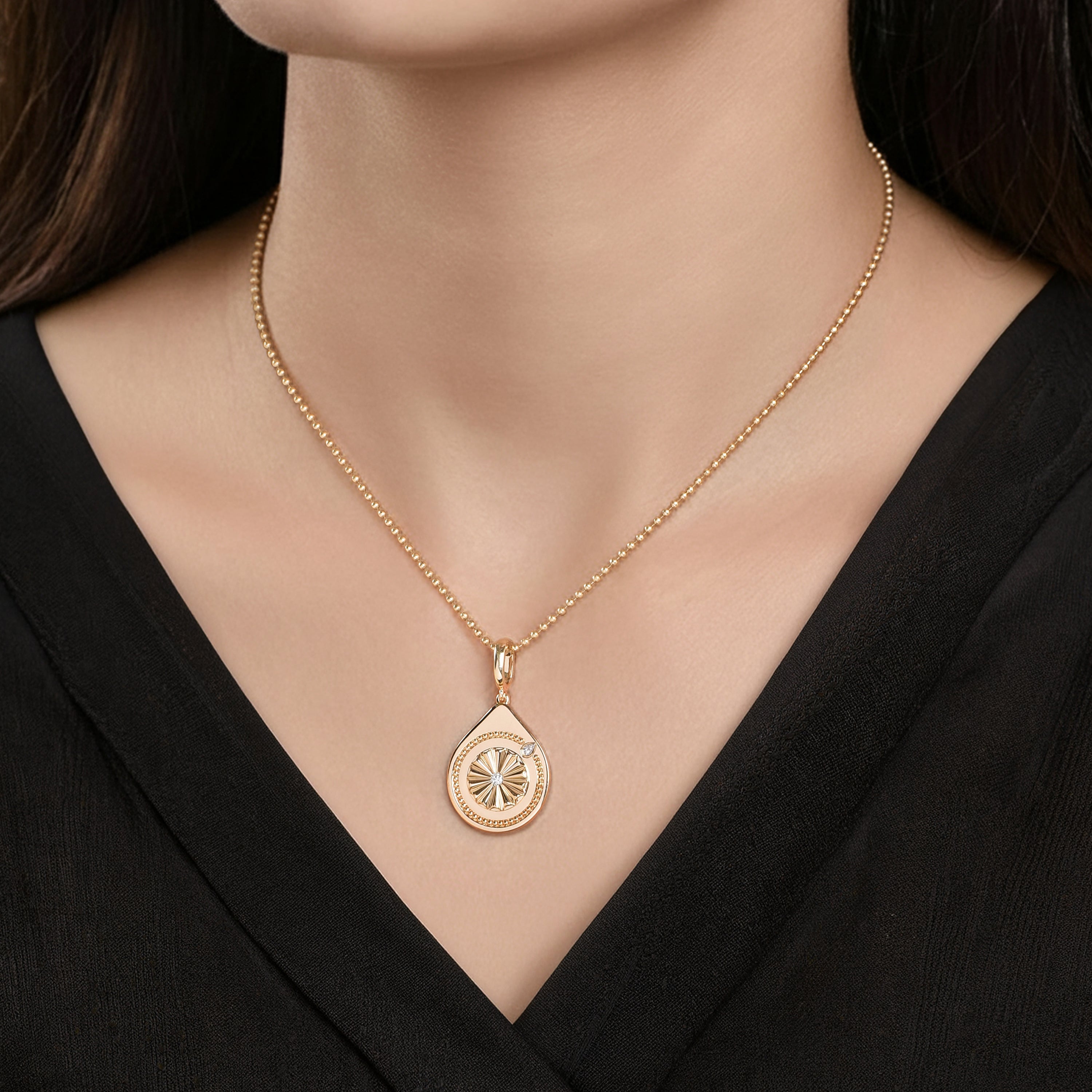HARAKH Protection Colorless Diamond Drops of JOY – Clip-Lock Pendant I GIA Jewelry Report