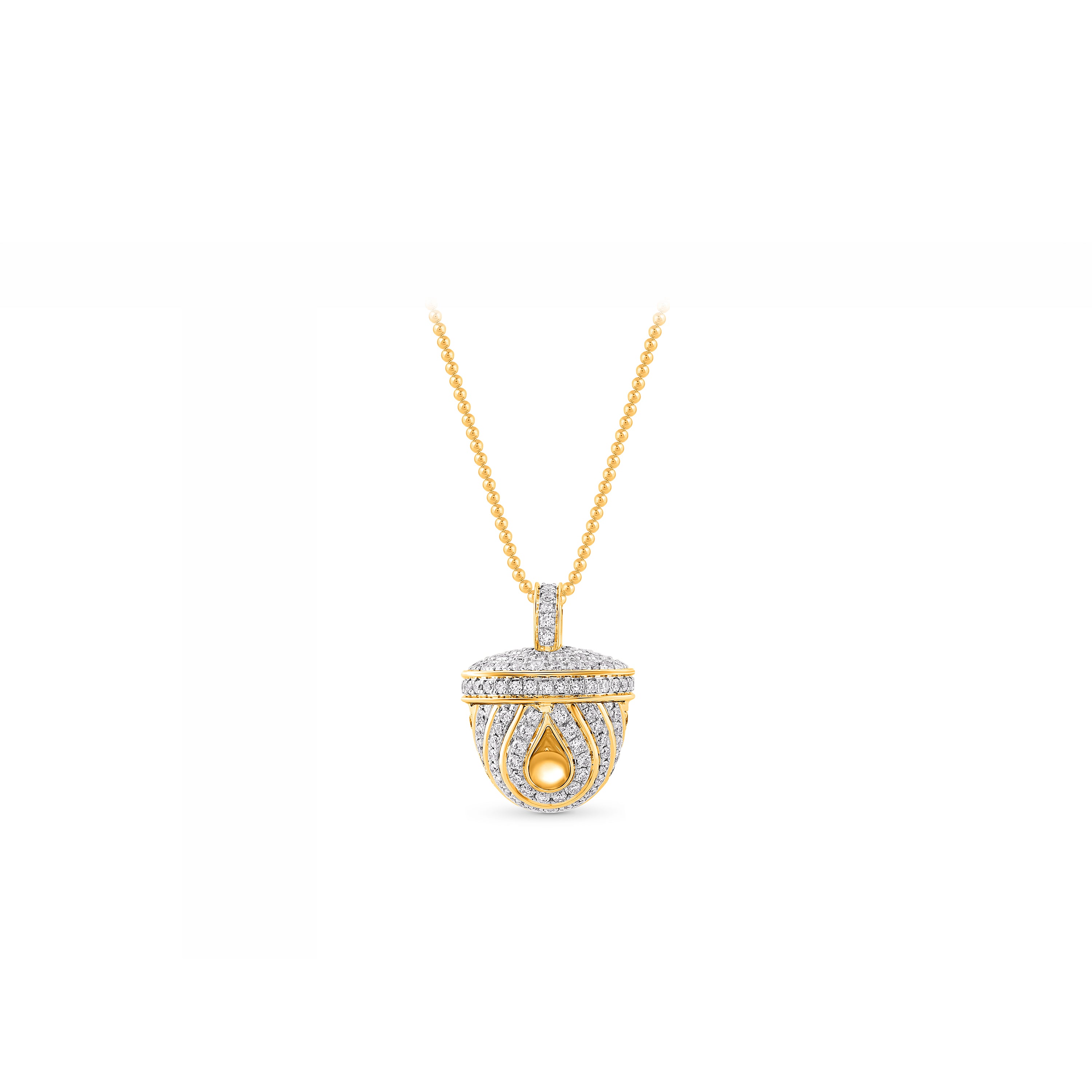 HARAKH Ghunghroo Melodic Bell 18 Karat Yellow Gold Colorless Diamond Pendant