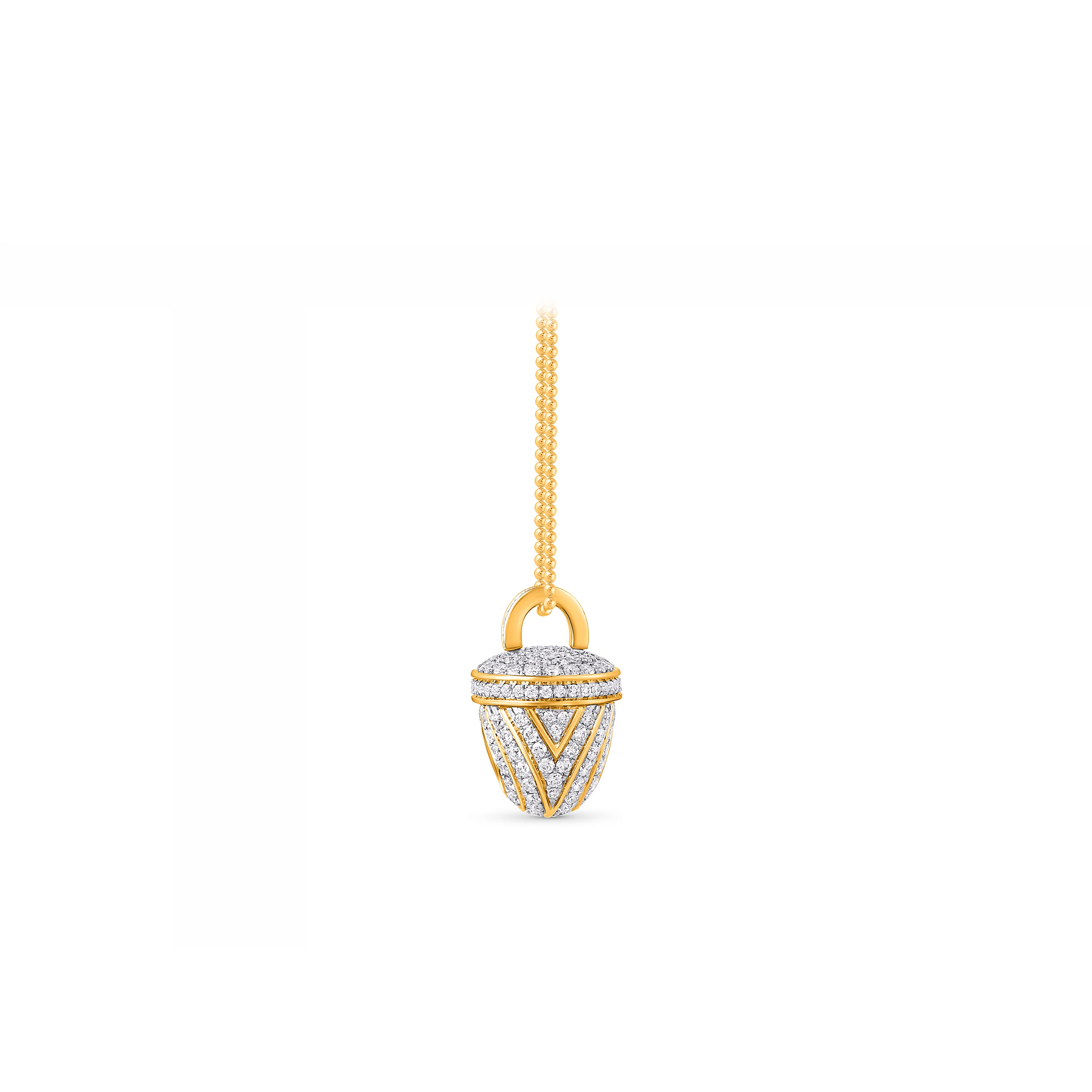 HARAKH Ghunghroo Melodic Bell 18 Karat Yellow Gold Colorless Diamond Pendant