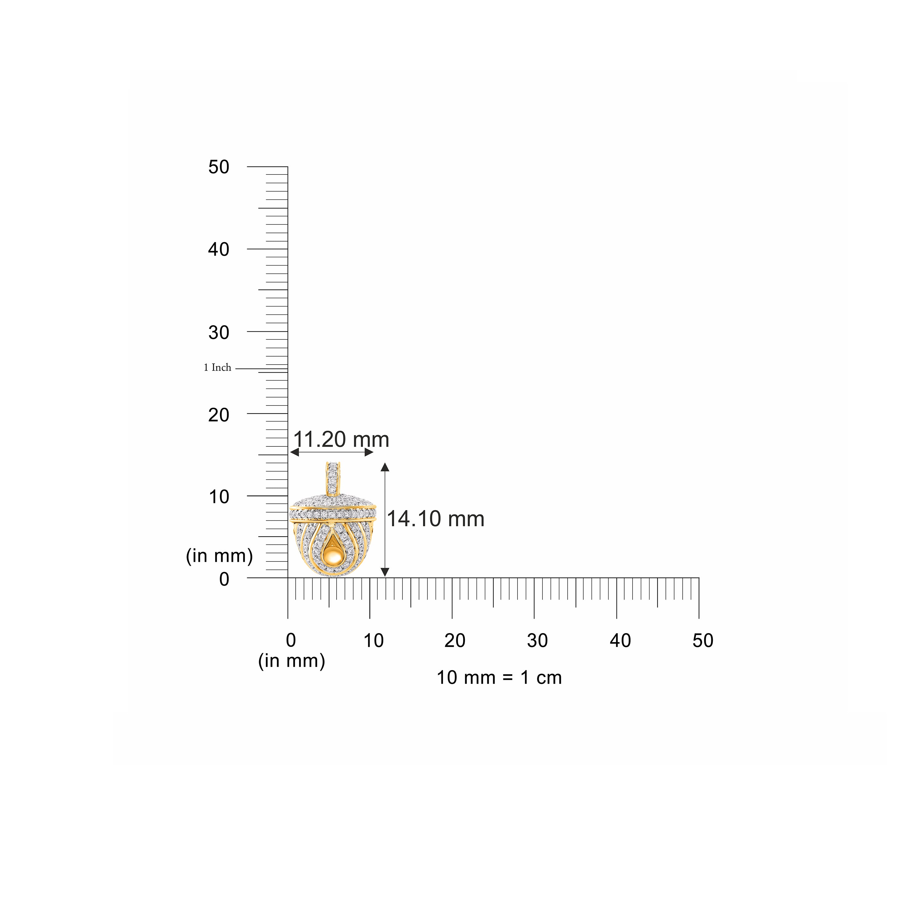 HARAKH Ghunghroo Melodic Bell 18 Karat Yellow Gold Colorless Diamond Pendant