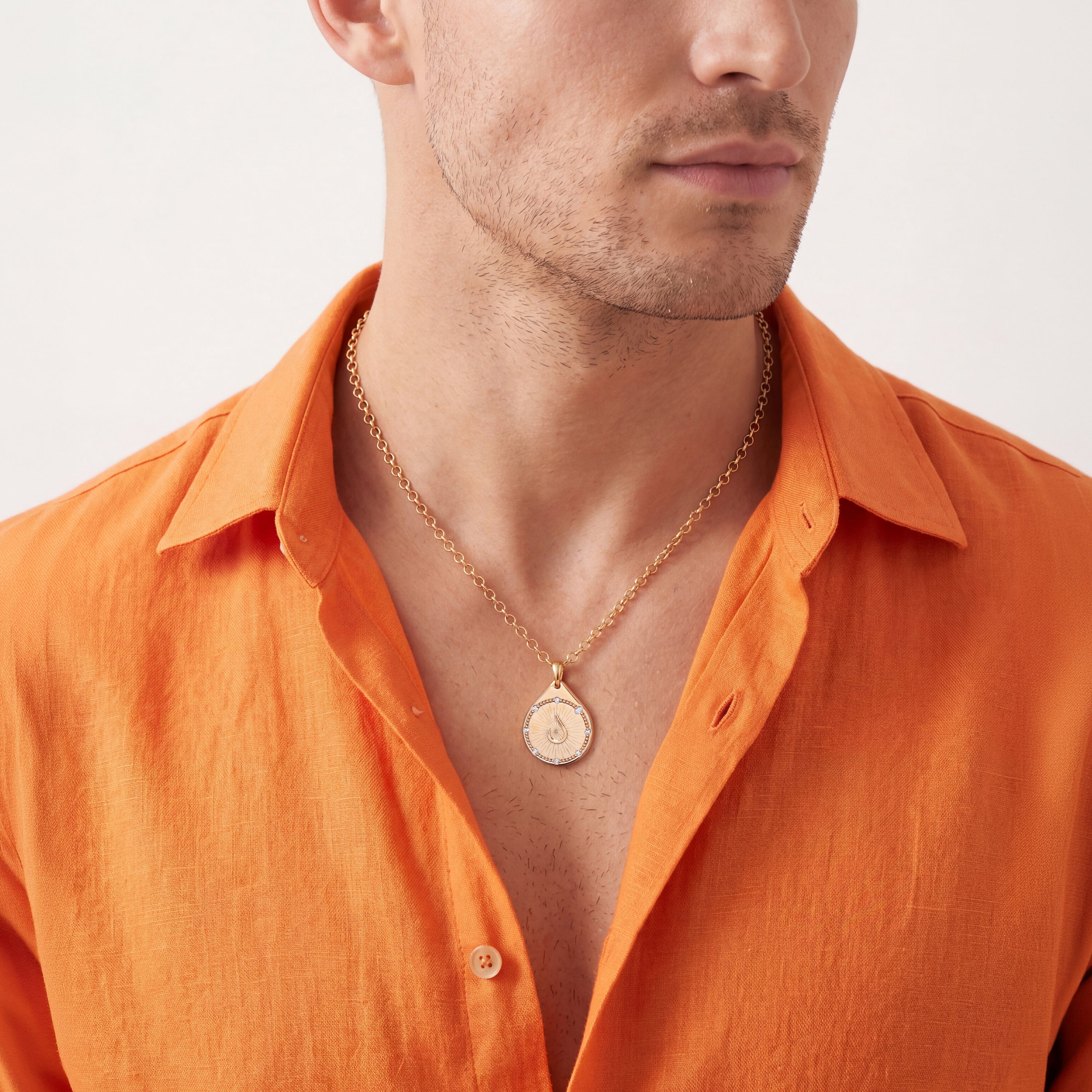 HARAKH Bliss Drops of JOY Colorless Diamond-Encrusted Pendant for Him | GIA Jewelry Report