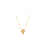HARAKH Sunlight Entwined Rondells – Sleek Baguette Round Diamond Pendant