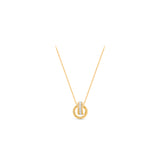 HARAKH Sunlight Entwined Rondells – Sleek Baguette Round Diamond Pendant