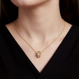HARAKH Sunlight Entwined Rondells Colorless Diamond Pendant with GIA Jewelry Report