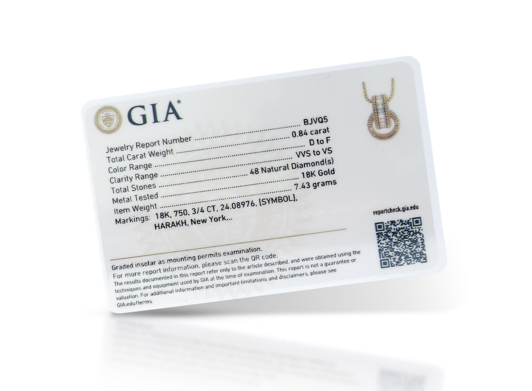 HARAKH Sunlight Entwined Rondells Colorless Diamond Pendant for Her with GIA Jewelry Report