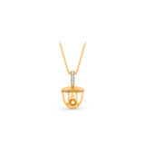 HARAKH 18KT Gold Natural Colorless Diamond Ghunghroo Melodic Pendant-Charm