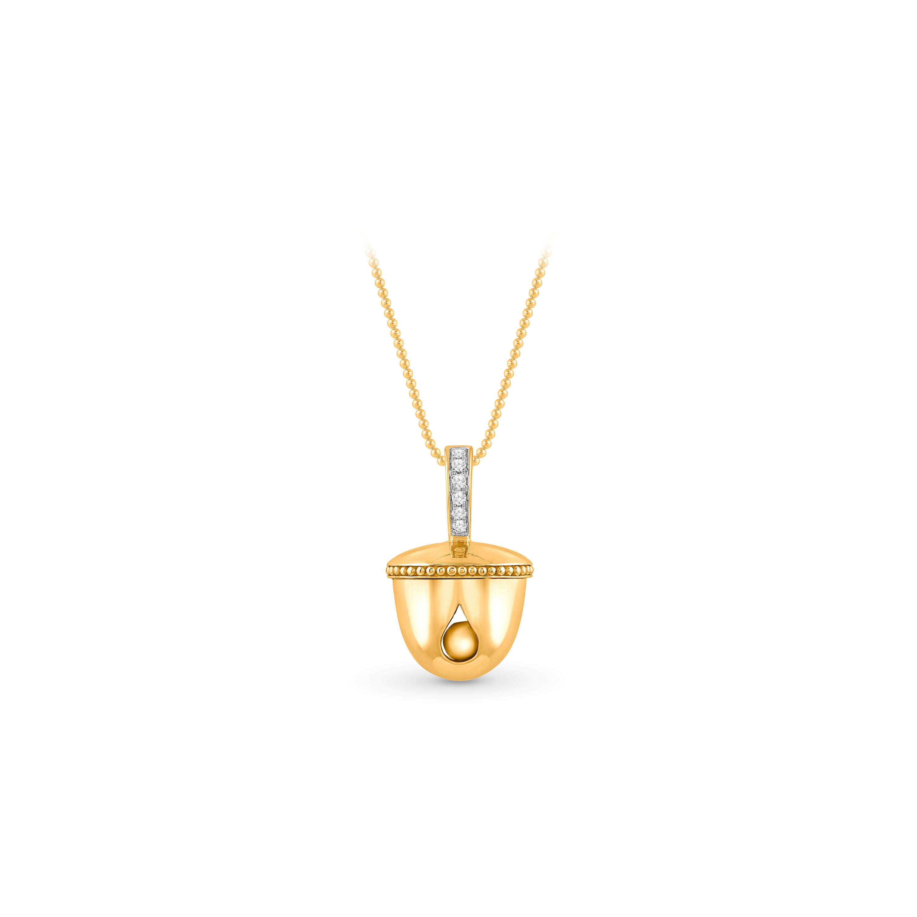 HARAKH Ghunghroo Melodic Bell Colorless Diamond Charm Pendant | Clip-On Convertible Design