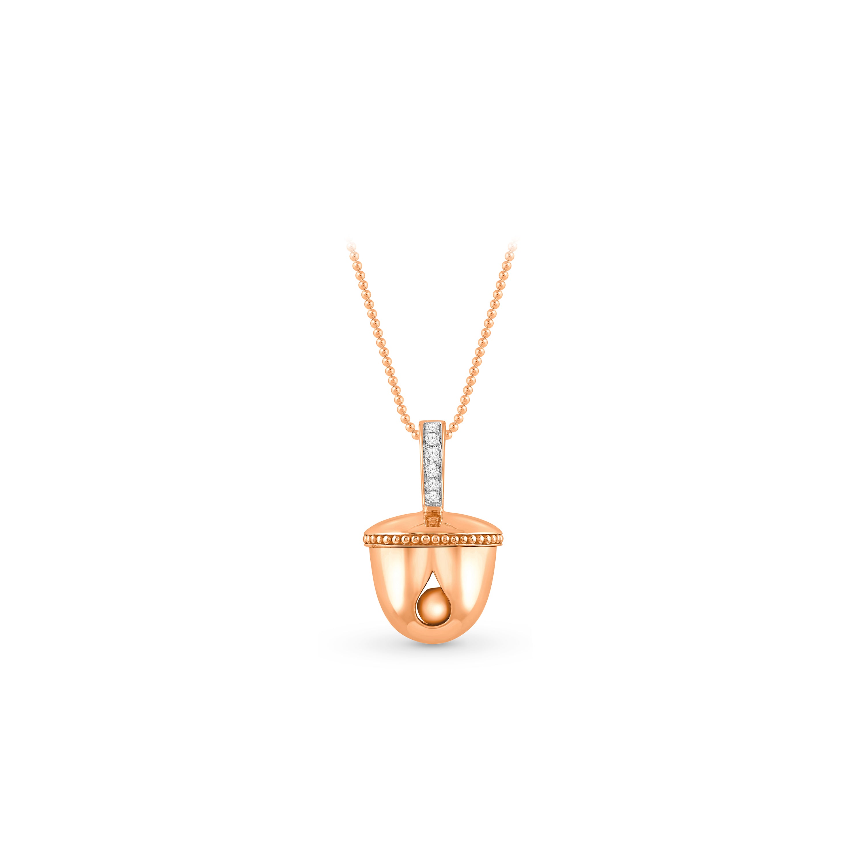 HARAKH Ghunghroo Melodic Bell Colorless Diamond Charm Pendant | Clip-On Convertible Design