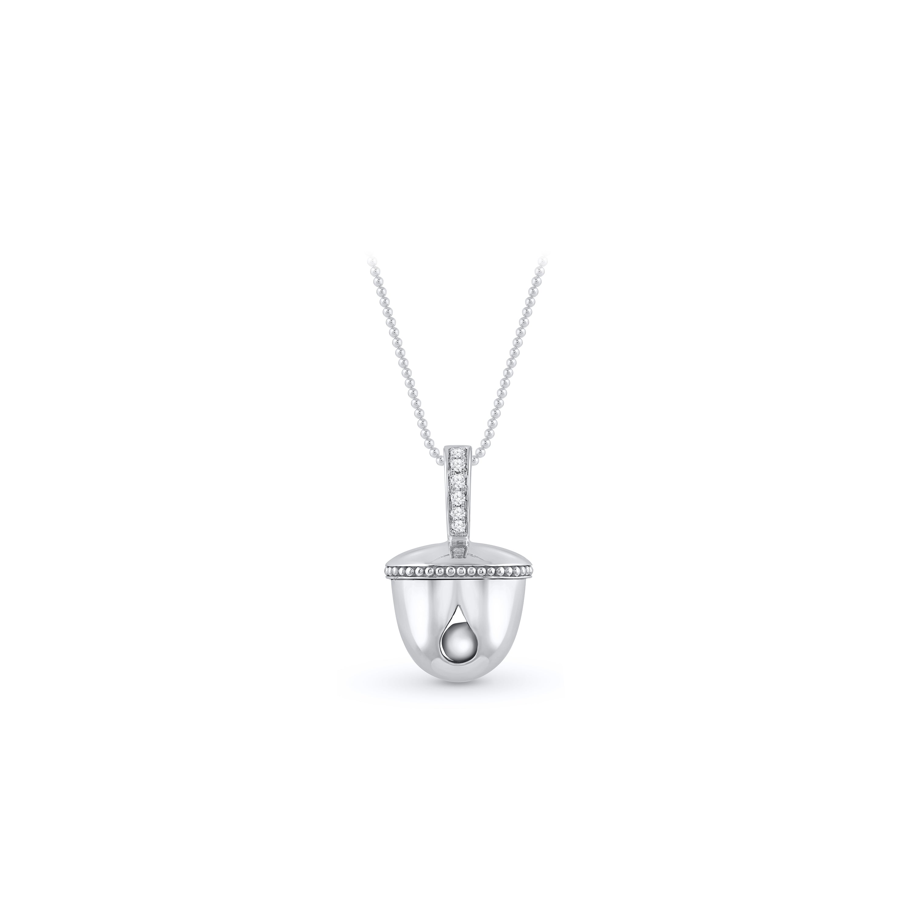 HARAKH Ghunghroo Melodic Bell Colorless Diamond Charm Pendant | Clip-On Convertible Design