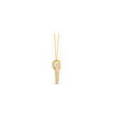 HARAKH 18 Karat Gold Colorless Diamond Double Circle Sunlight Necklace