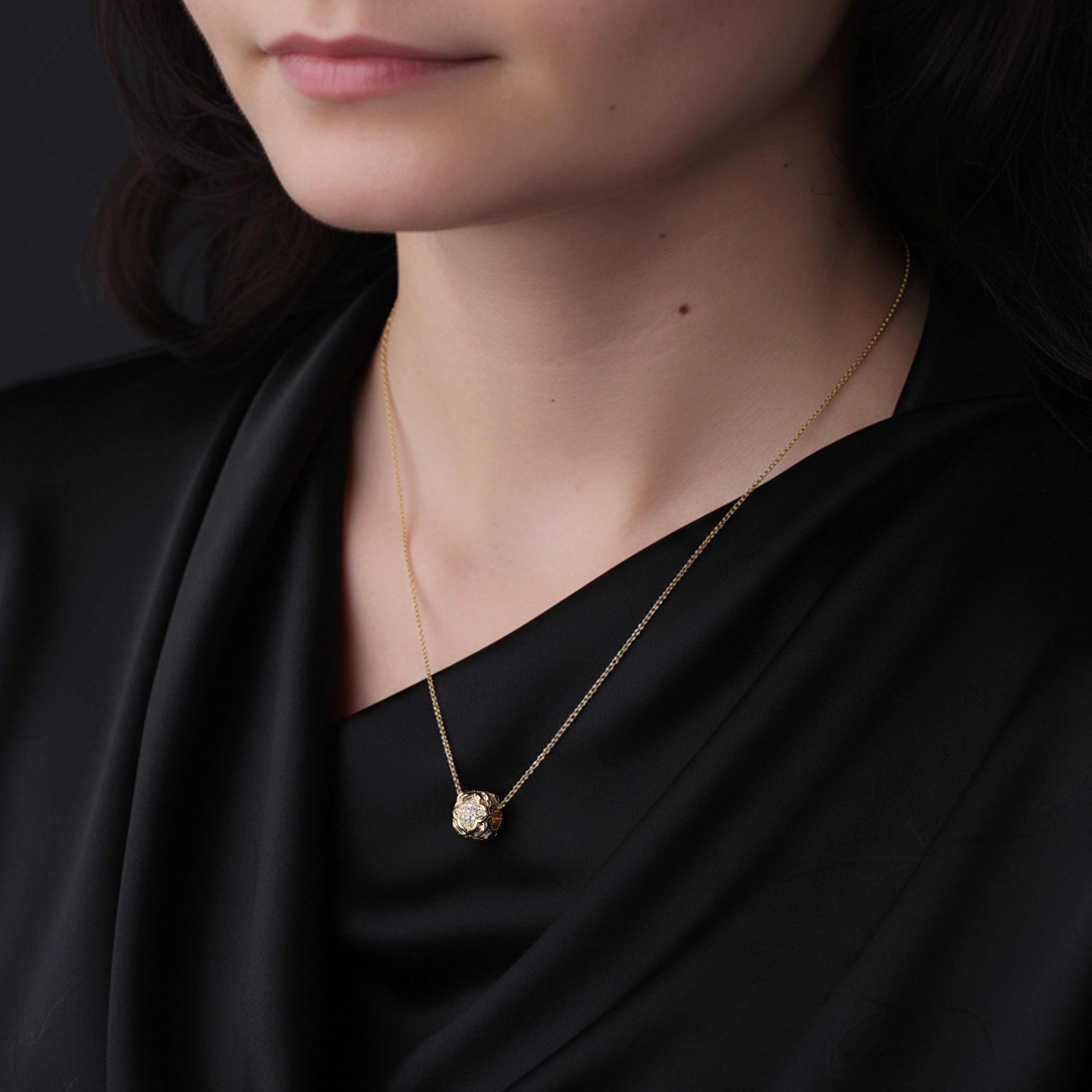 HARAKH Rondell Mandala Colorless Diamond Pendant for Him | GIA Jewelry Report