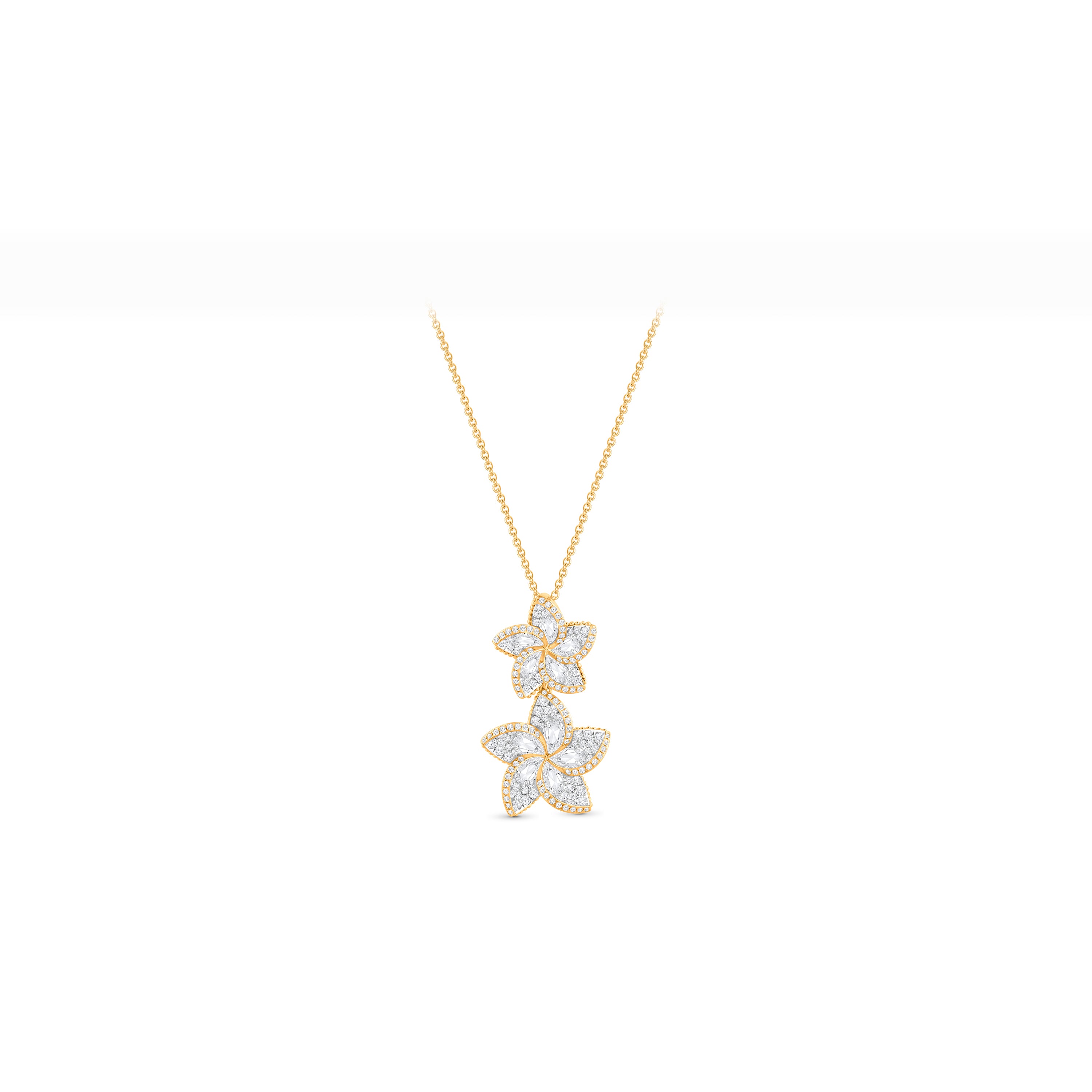 HARAKH Frangipani Double Flower Colorless Diamond Pendant