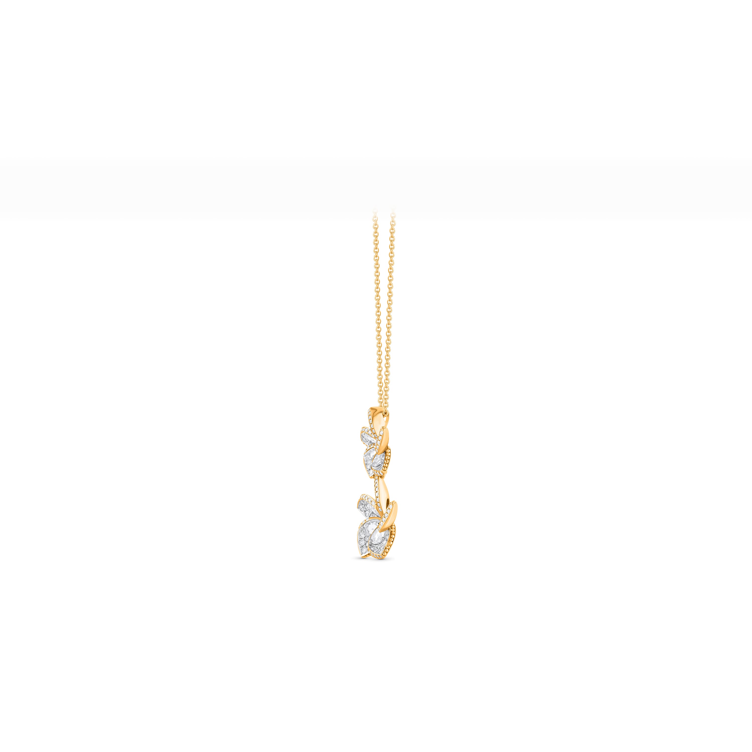 HARAKH Frangipani Double Flower Colorless Diamond Pendant