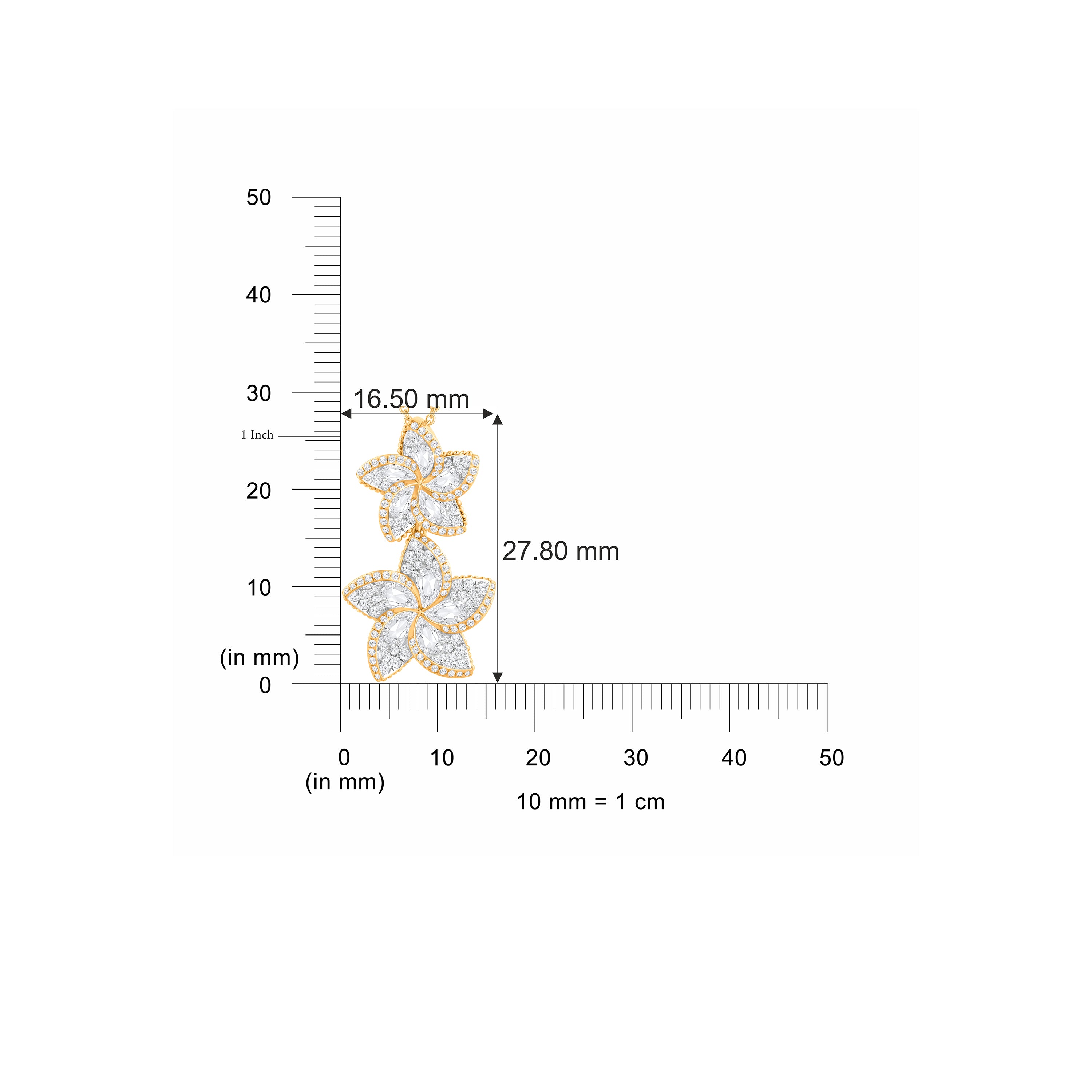 HARAKH Frangipani Double Flower Colorless Diamond Pendant