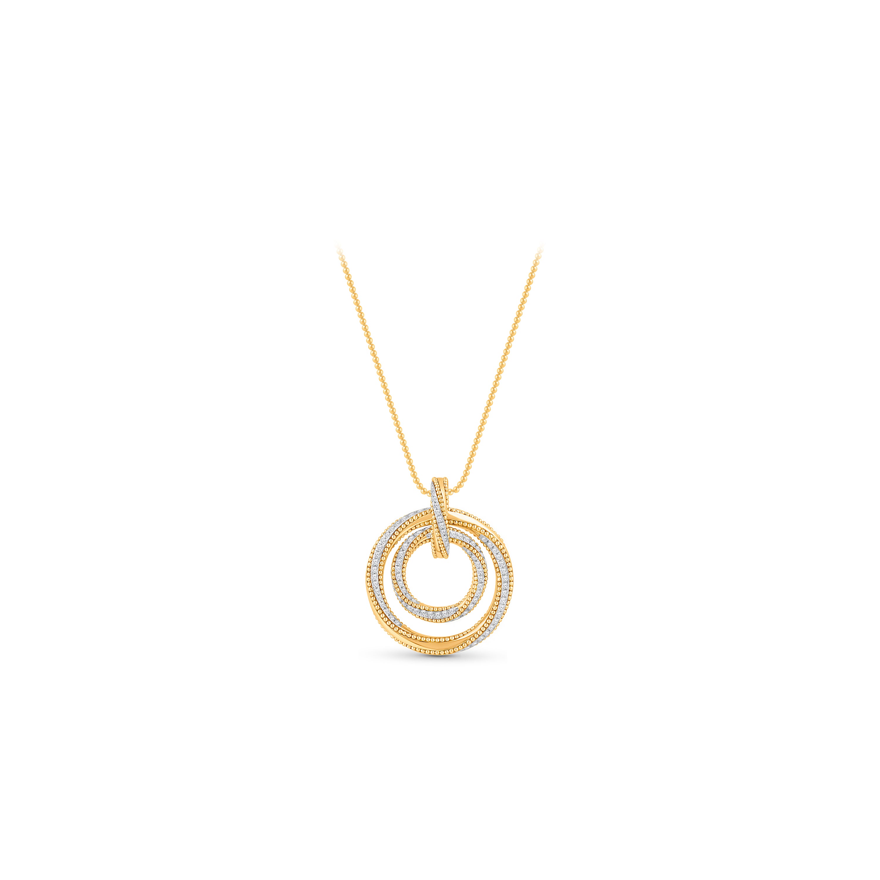 HARAKH Sunlight Eternal Circles Hemisphere Twist Colorless Diamond Pendant