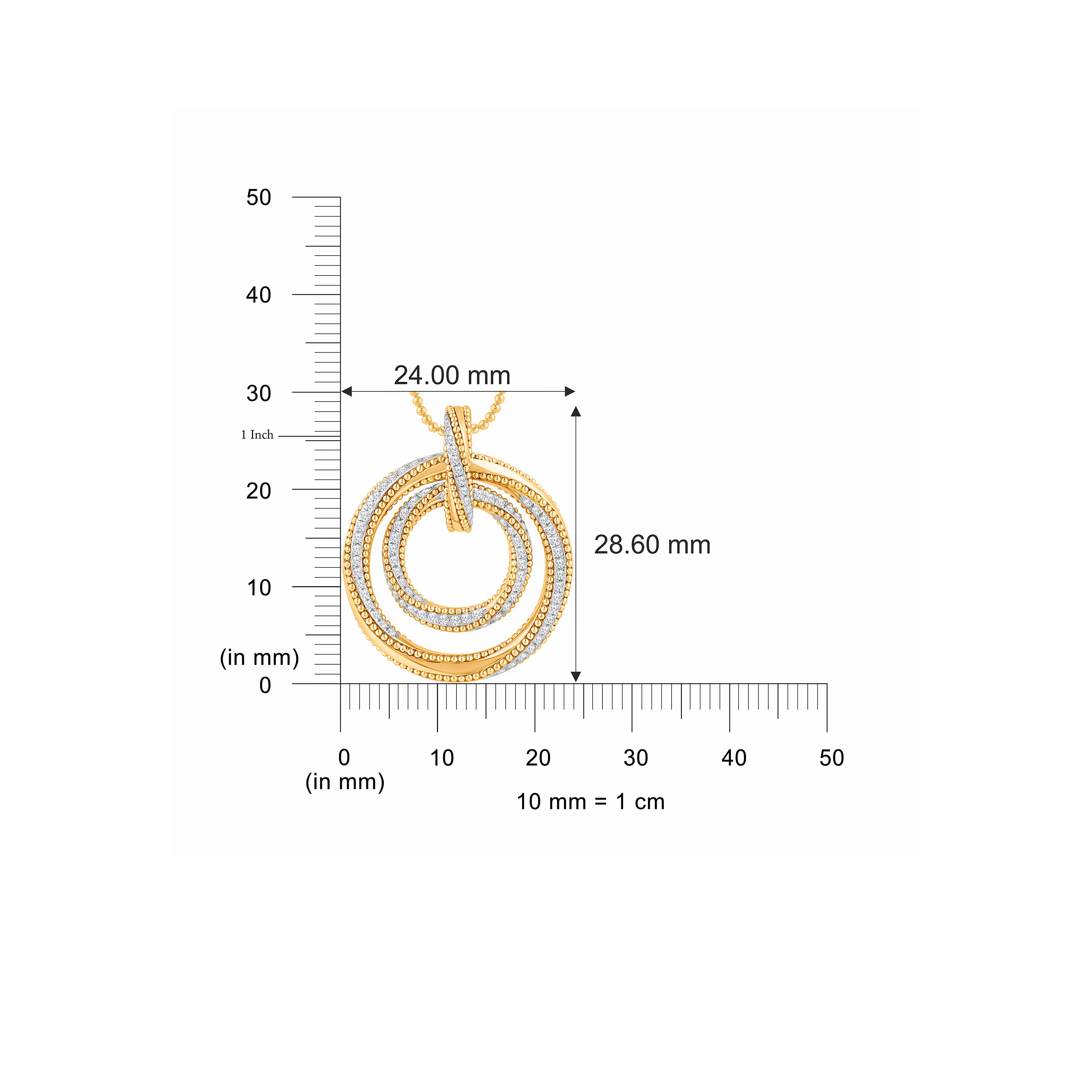 HARAKH Sunlight Eternal Circles Hemisphere Twist Colorless Diamond Pendant