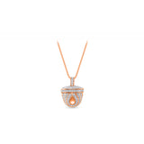 HARAKH 18 Karat Rose Gold Ghunghroo Melodic Bell Colorless Diamond Pendant