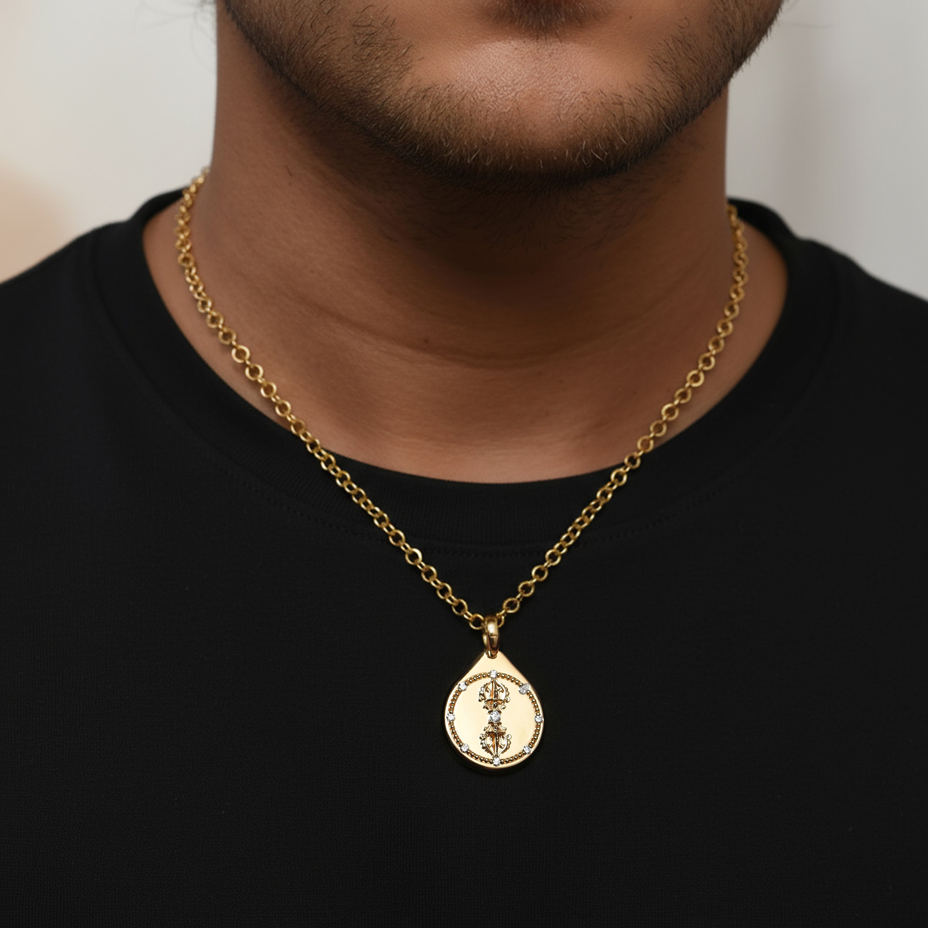 HARAKH Confidence Drops of JOY Colorless Diamond-Encrusted Pendant for Him | GIA Jewelry Report