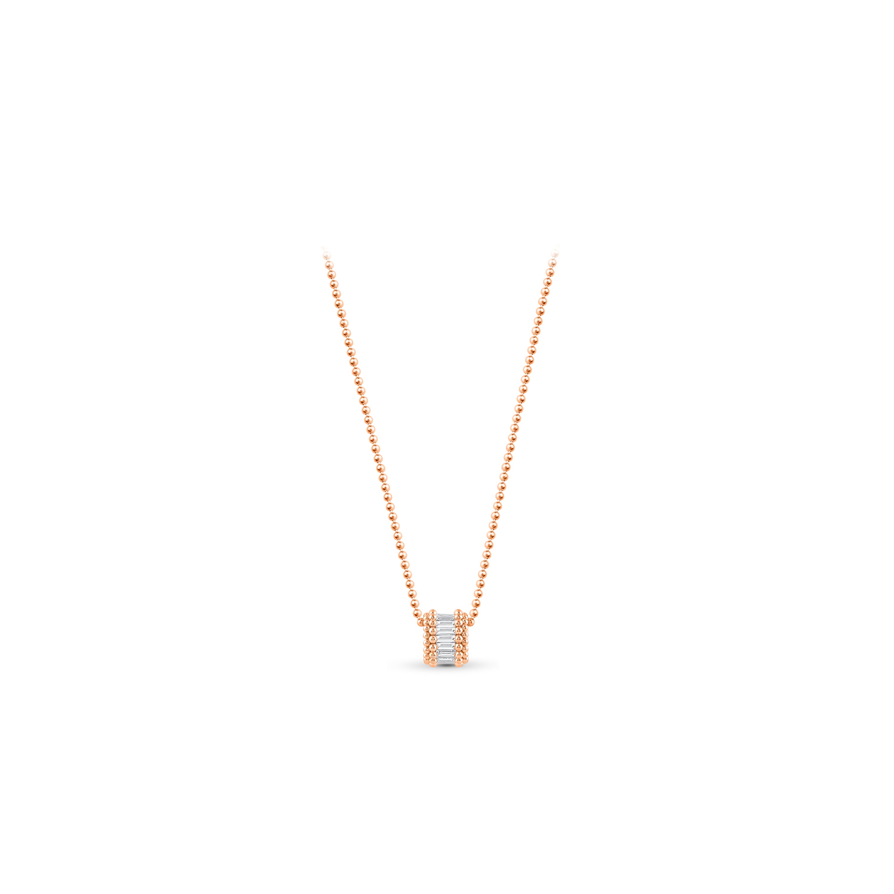 HARAKH 18 Karat Gold Colorless Baguette Diamond Sunlight Pota Halo Necklace
