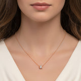 HARAKH Sunlight Rondell Eternity Pendant – Colorless Baguette Diamonds & Signature Auric Sphere in 18K Gold