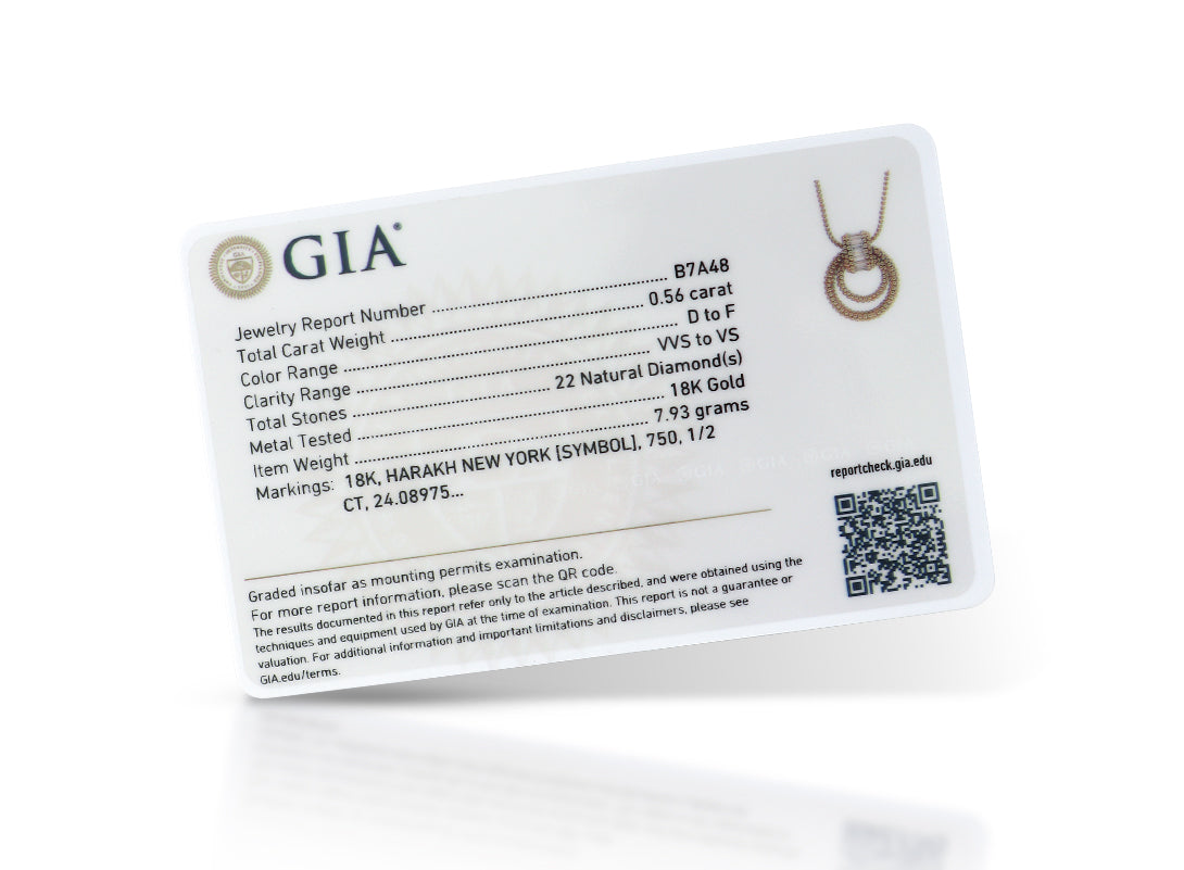 HARAKH Sunlight Rondelle Door-Knocker Diamond Pendant – GIA Jewelry Report - Petite