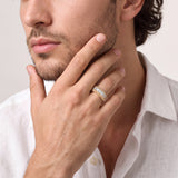 HARAKH Sunlight Rondell Colorless Diamond Eternity Ring For Him | GIA Jewelry Report