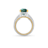 HARAKH Sunlight Emerald-Cut Green Tourmaline & Colorless Baguette Ring