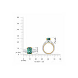 HARAKH Sunlight Emerald-Cut Green Tourmaline & Colorless Baguette Ring