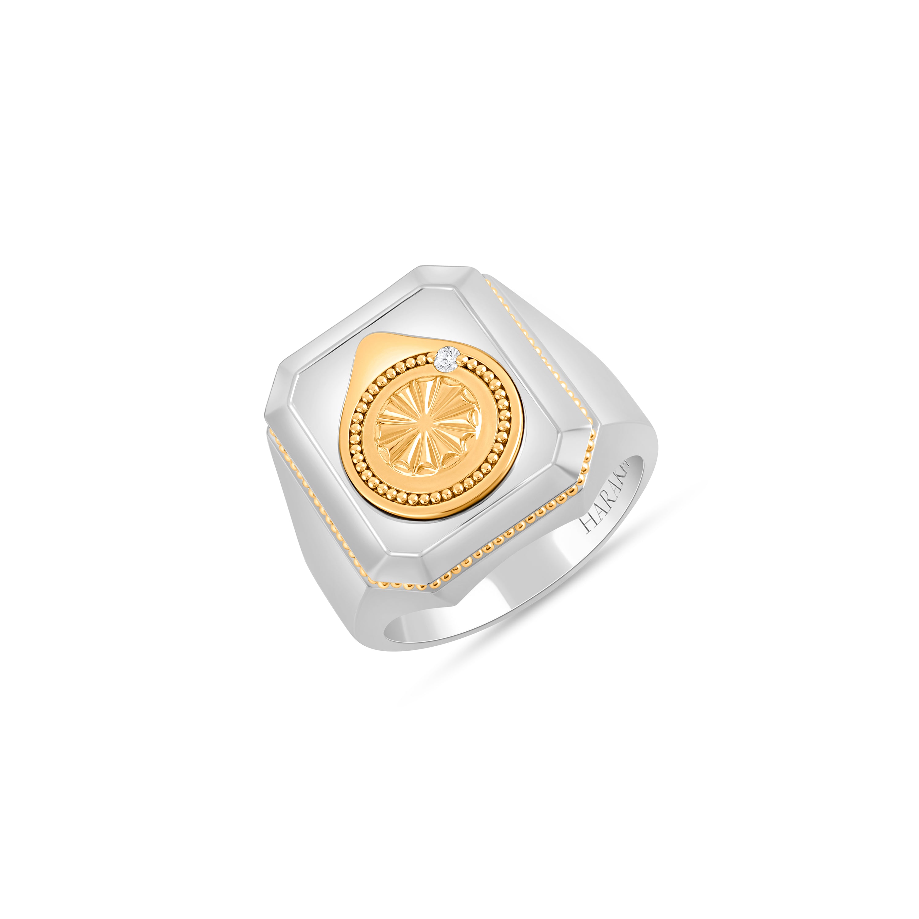 HARAKH Protection Two-Tone Geometric Men's Ring