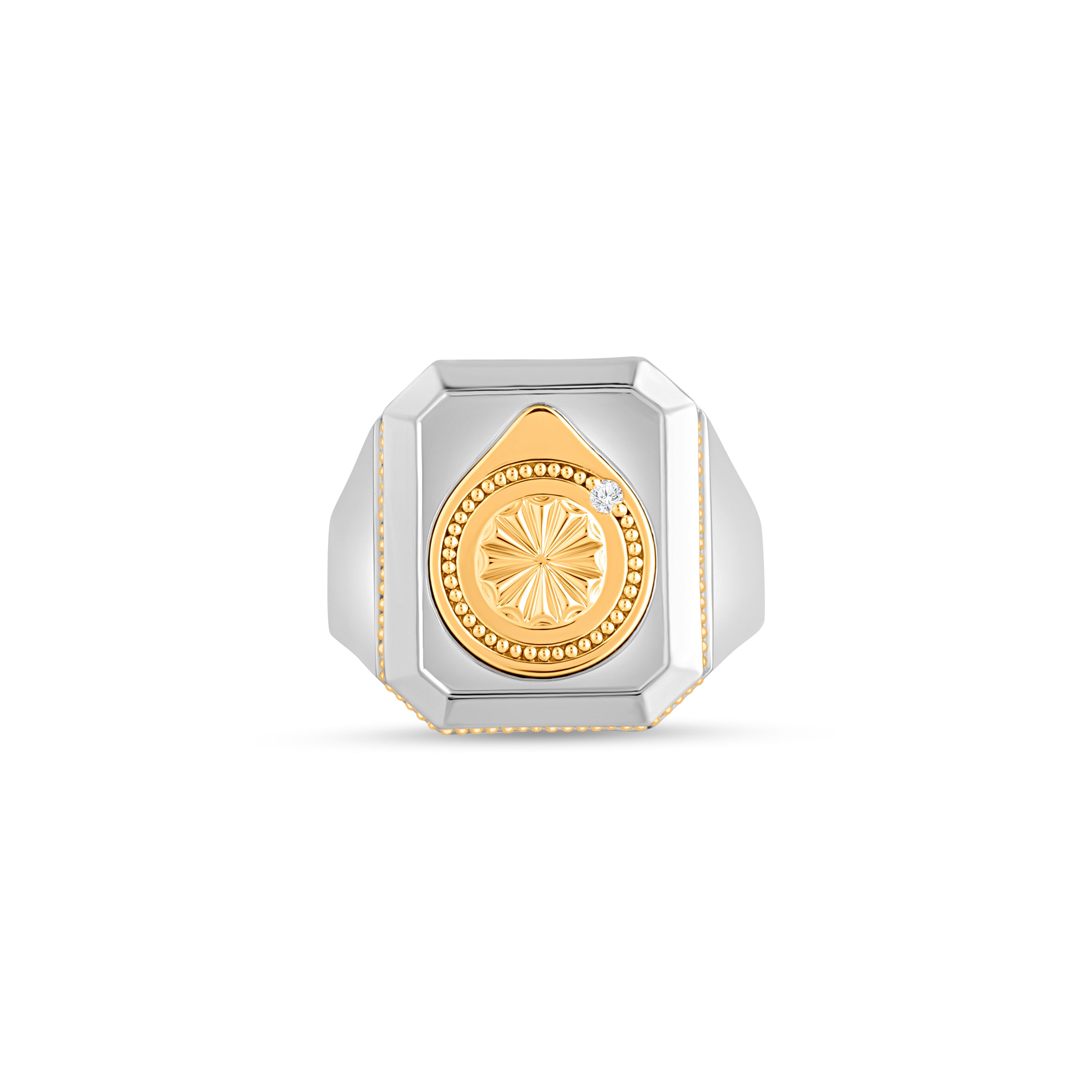 HARAKH Protection Two-Tone Geometric Men's Ring