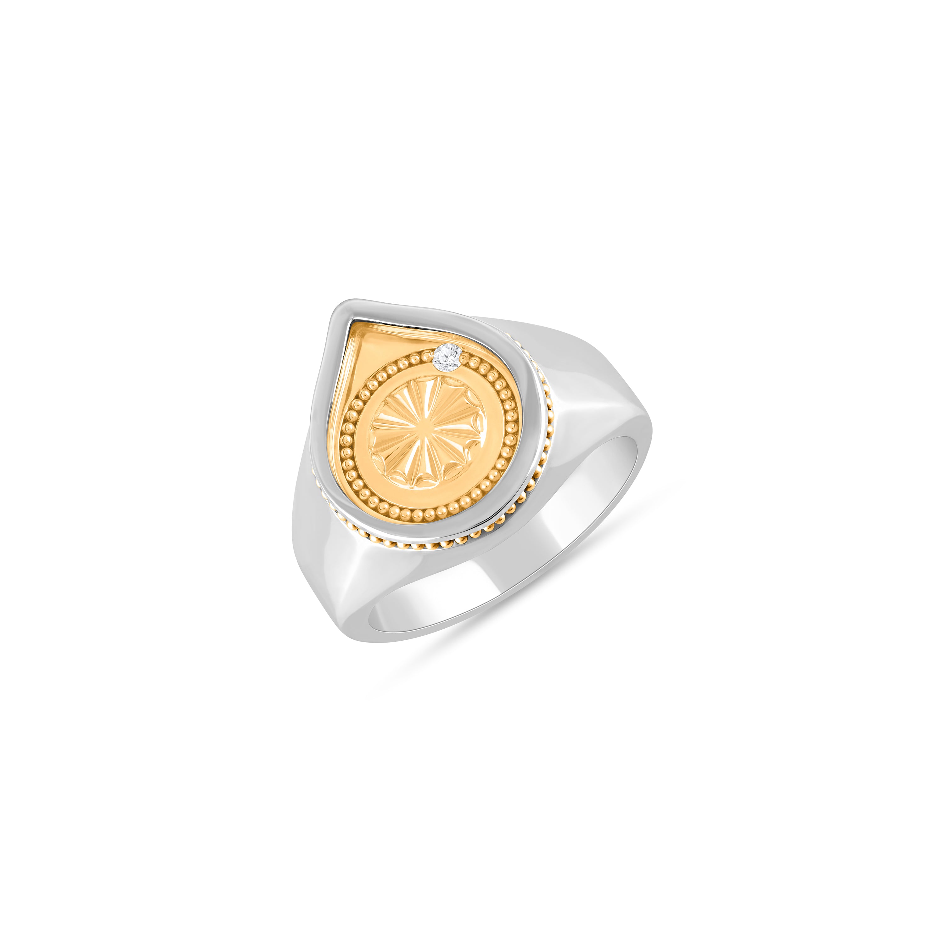 HARAKH Protection Two-Tone Teardrop Men's Ring