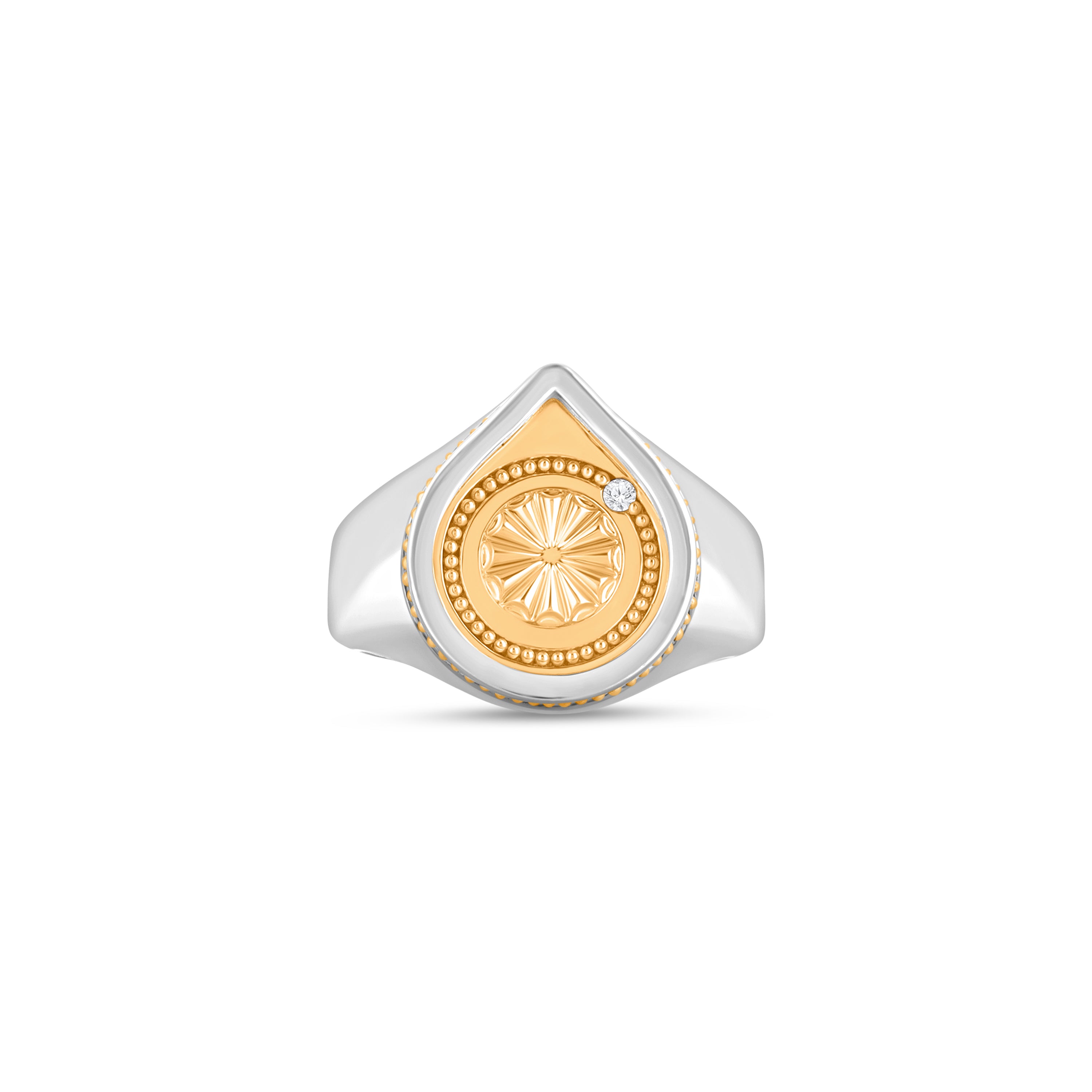 HARAKH Protection Two-Tone Teardrop Men's Ring