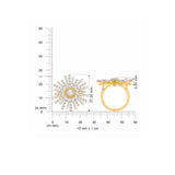 HARAKH Sunlight Luminous Rays Diamond Medallion Ring