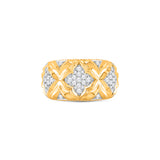HARAKH Mandala Sculpture Colorless Diamonds Ring