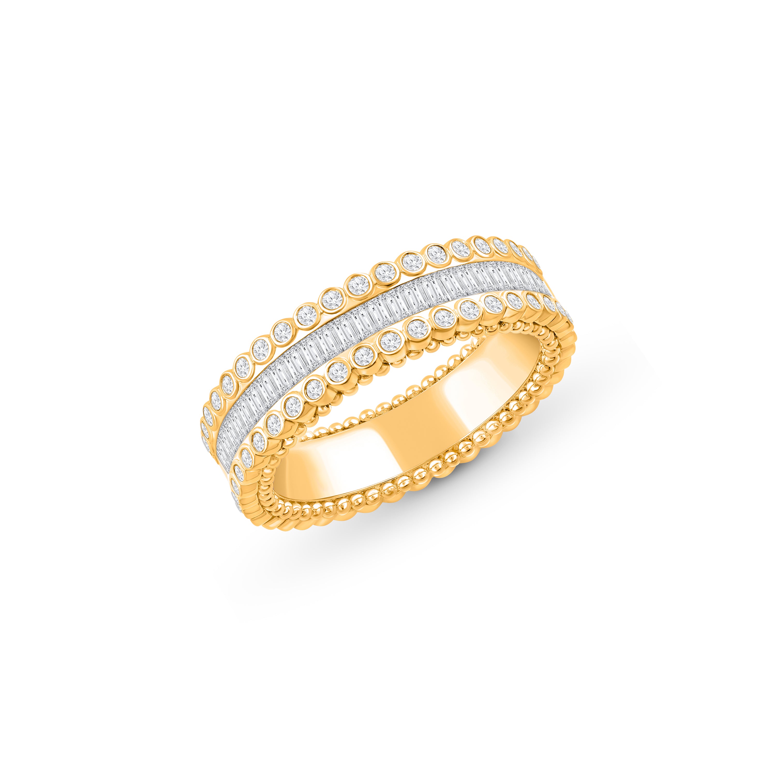 Colorless Gld Chain HARAKH Sunlight Half-Eternity Colorless Diamond Ring in 18K Gold ...