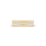 HARAKH Sunlight Half-Eternity Ring – Baguette & Round Colorless Diamond Bezel
