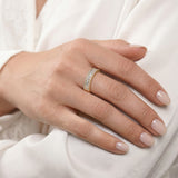 HARAKH Sunlight Half-Eternity Ring – Baguette & Round Colorless Diamond Bezel | GIA Jewelry Report
