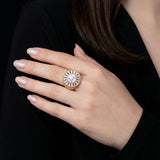 HARAKH Sunlight Colorless Diamond Aureole Ring I GIA Jewelry Report