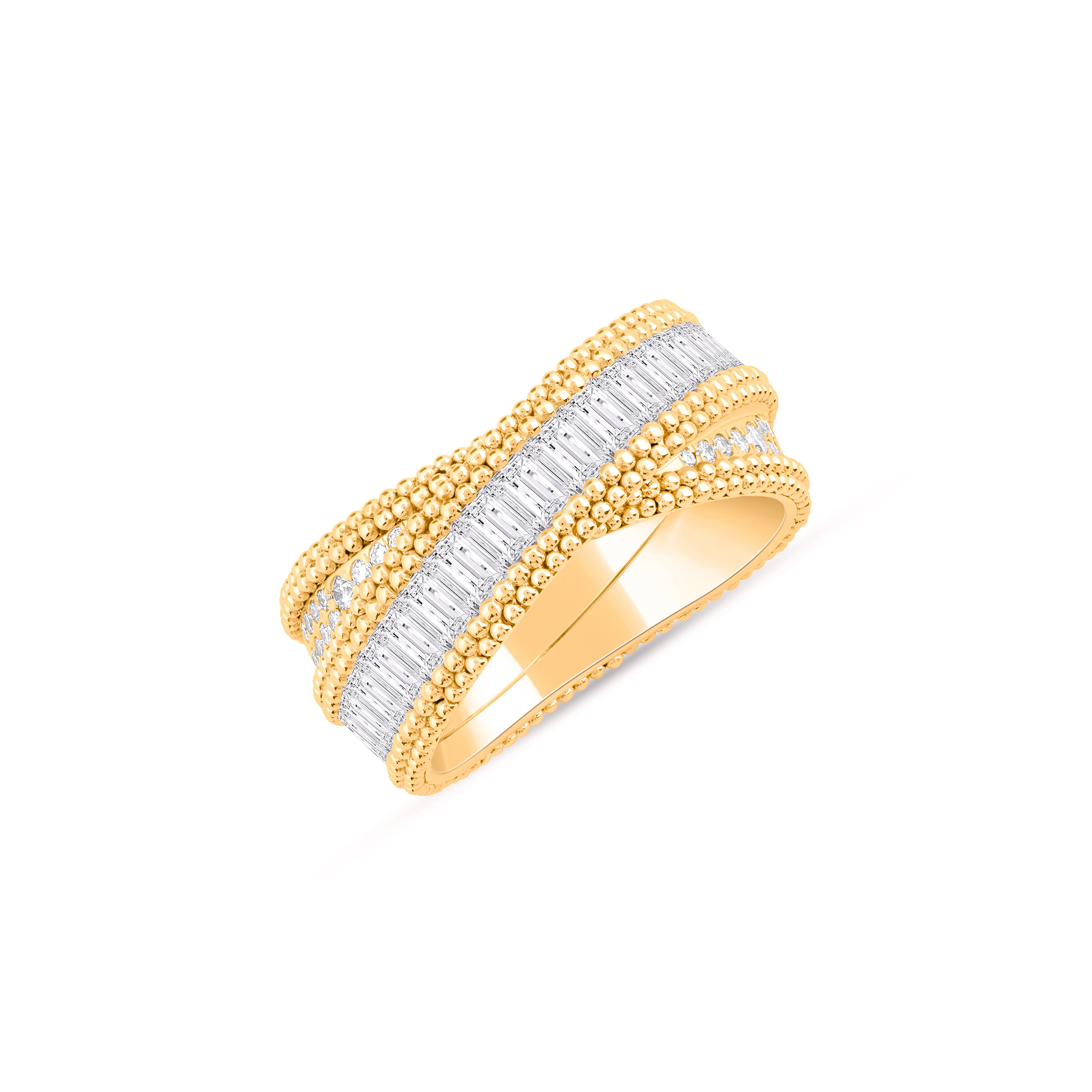 HARAKH Sunlight Rondell Criss-Cross Colorless Diamond Ring