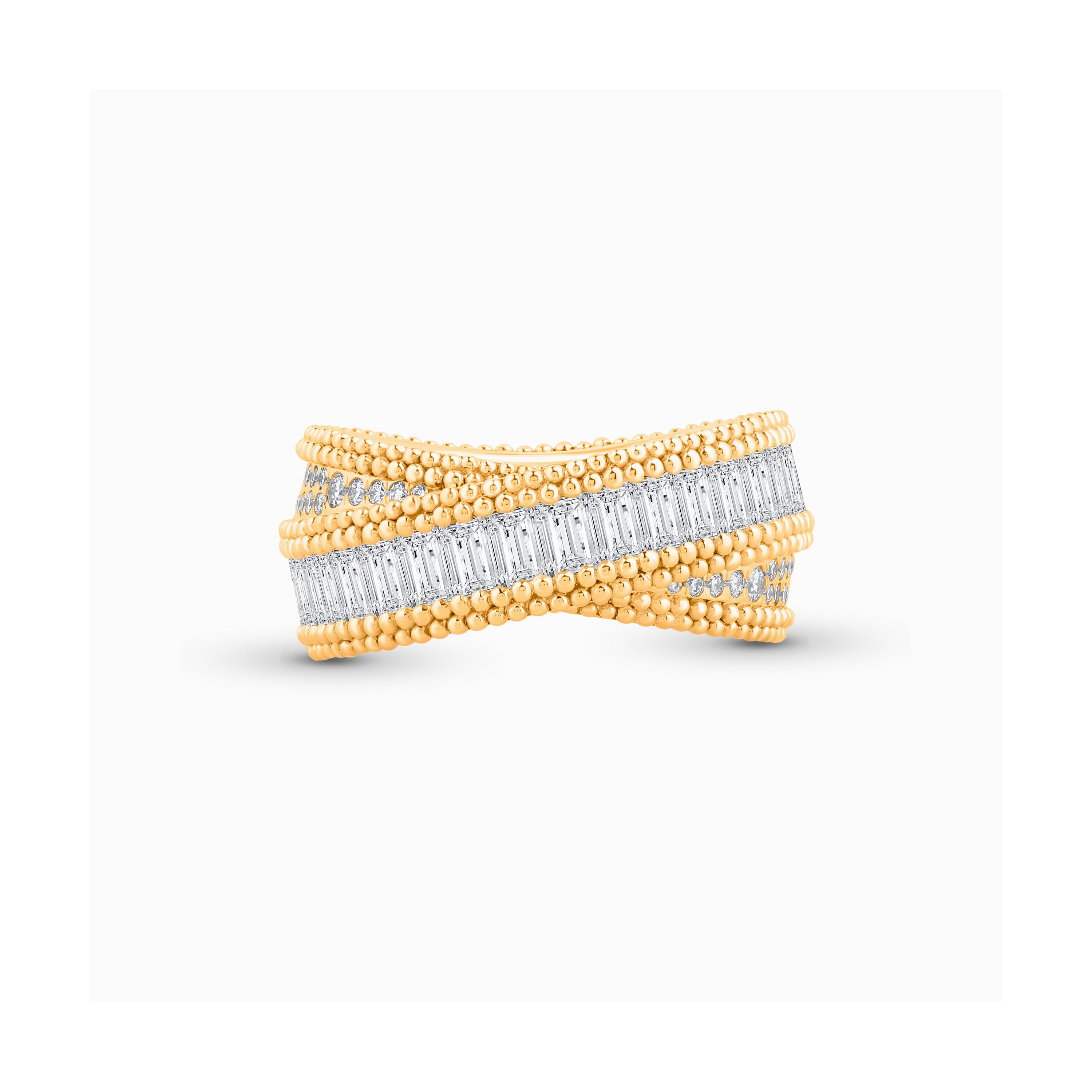 HARAKH Sunlight Rondell Criss-Cross Colorless Diamond Ring